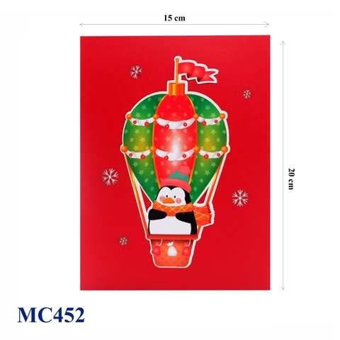 Merry Christmas Air Balloon Pop Up Card