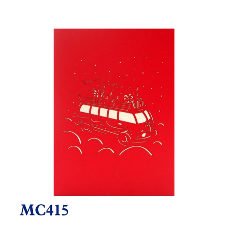 Merry Christmas Bus Pop Up Card