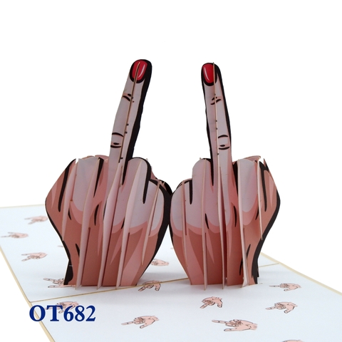 Middle Finger Pop Up Card