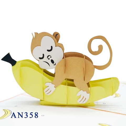 Monkey & Banana Pop Up Card