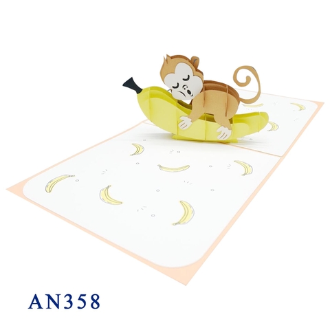 Monkey & Banana Pop Up Card