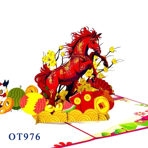 New Year Horse Pop-up Card