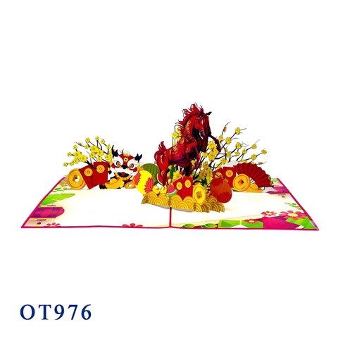 New Year Horse Pop-up Card