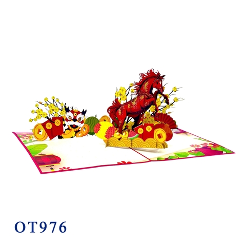 New Year Horse Pop-up Card