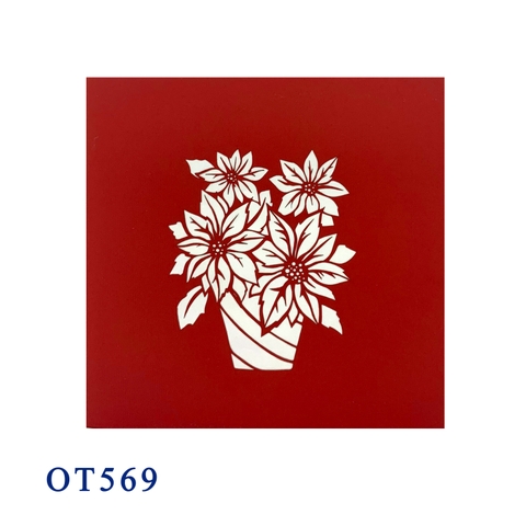 Pointsettia Flower Pop Up Card