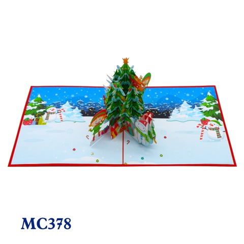 Noel Tree and Elves Pop Up Card