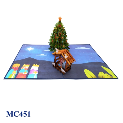 Noel Tree Nativity Pop Up Card