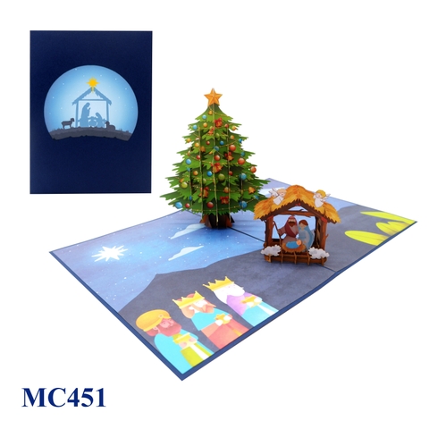 Noel Tree Nativity Pop Up Card
