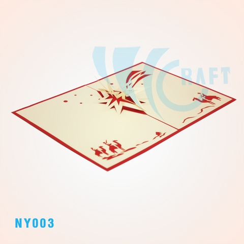 New Year Star Pop Up Card