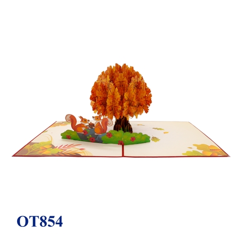 Oak Autumn Tree Pop Up Card