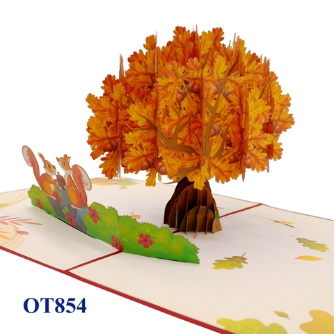 Oak Autumn Tree Pop Up Card