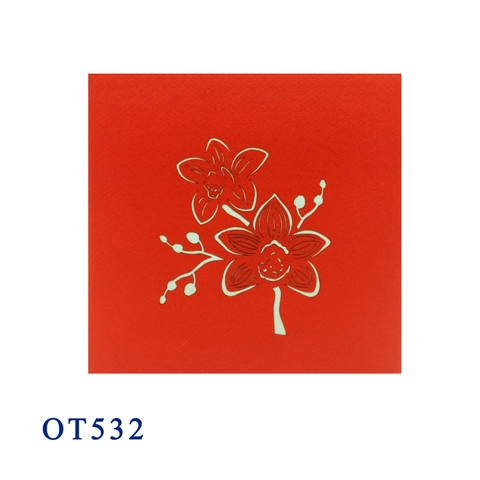 Orange Orchid Pop Up Card