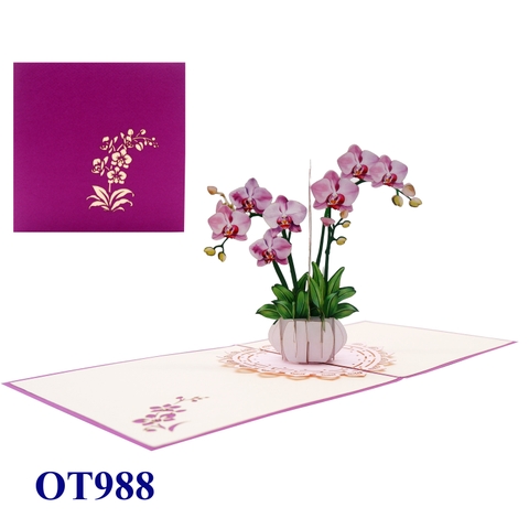 Orchid Bloom 3D Pop-up Card