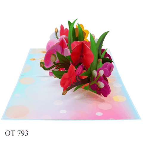 Colorful Orchid Pop Up Card