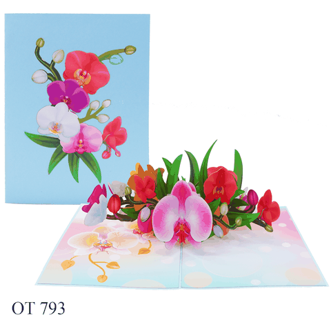Colorful Orchid Pop Up Card