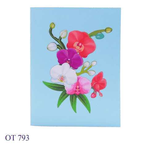 Colorful Orchid Pop Up Card