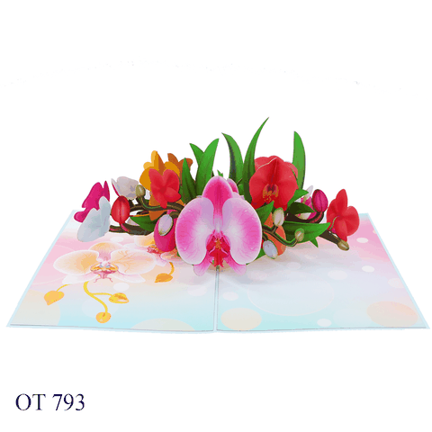 Colorful Orchid Pop Up Card