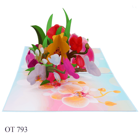 Colorful Orchid Pop Up Card