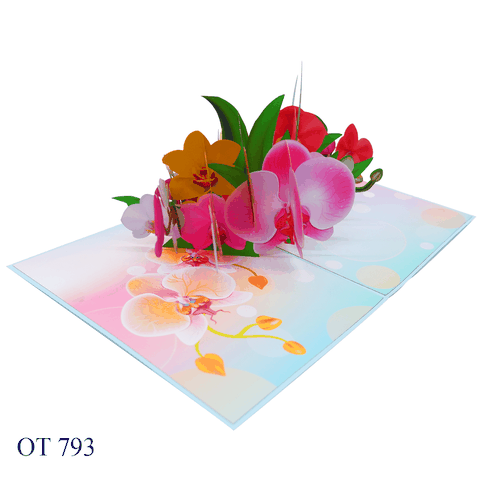 Colorful Orchid Pop Up Card
