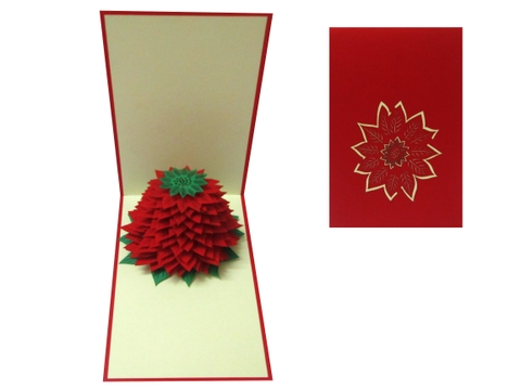 Pointsettia Pop Up Card 
