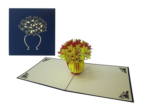 Vase Of Apricot Pop Up Card