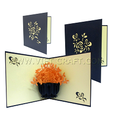 Vase Of Flower 3 Pop Up Card
