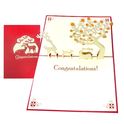 Deer Family Pop Up Card