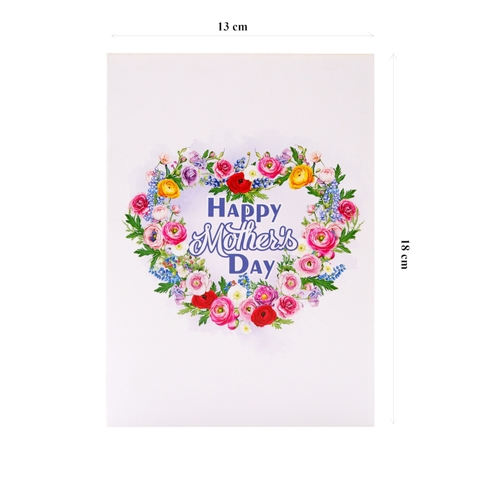 Mother’s Day Wreath Pop-Up Card – A Refined Floral Tribute
