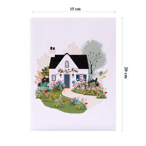 Garden House Pop-Up Card – A Warm and Charming 3D Scene