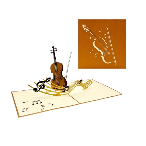 Music Violin Pop-Up Card