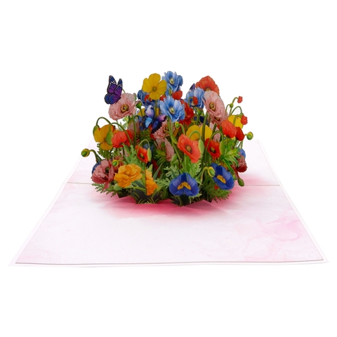 Wildflower Garden Pop-Up Card – 3D Flower Greeting Card