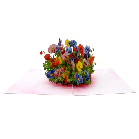 Wildflower Garden Pop-Up Card – 3D Flower Greeting Card