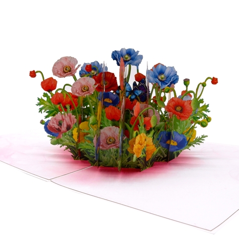 Wildflower Garden Pop-Up Card – 3D Flower Greeting Card