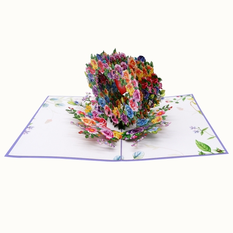 Floral Heart Pop-Up Card – 3D Love Greeting Card