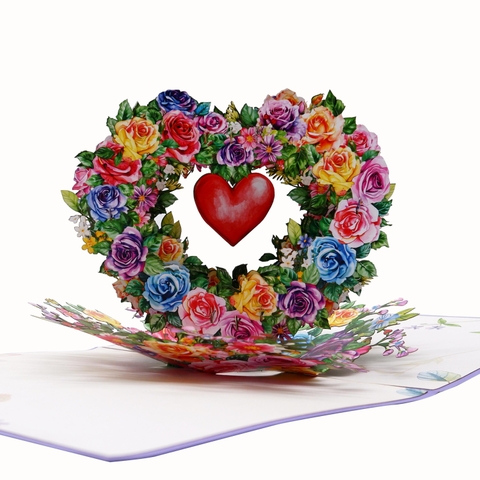 Floral Heart Pop-Up Card – 3D Love Greeting Card