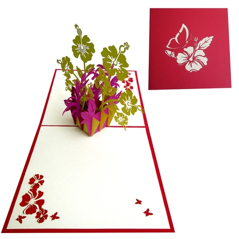 Rose Mallow Pop Up Card