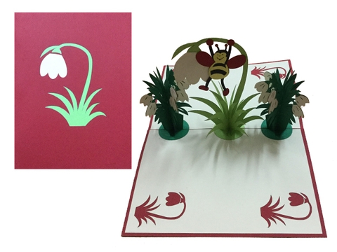 Bee And Flowers Pop Up Card