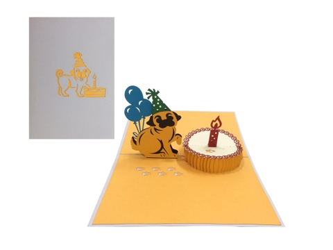 Birthday Pug Pop Up Card