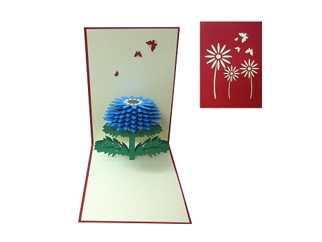 Blue Daisy Pop Up Card