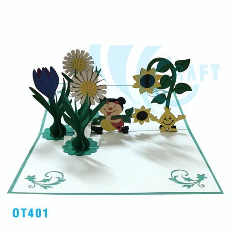 Flowers Garden Pop Up Card