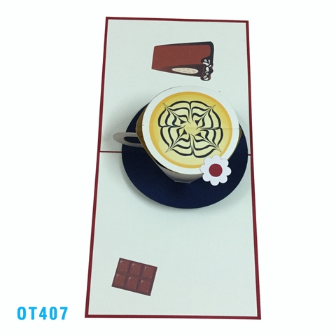 Coffee Latte Cup Pop Up Card