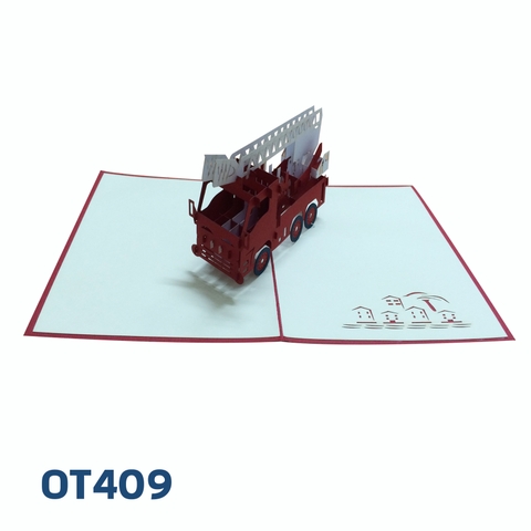 Fire Truck Pop Up Card