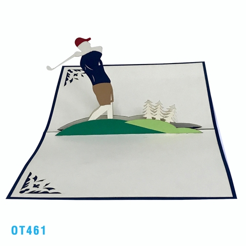 Golf Player Pop Up Card