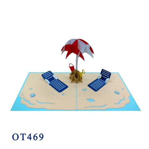 A Day On The Beach Pop Up Card