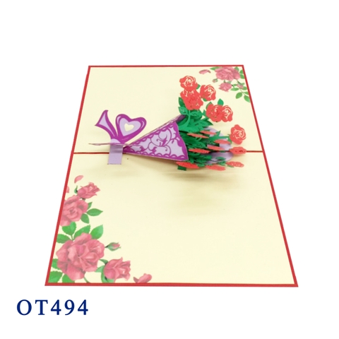 Rose Bouquet 3D Pop Up Card