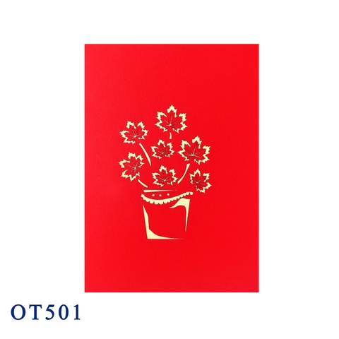 Red Maple Leaves Pop Up Card