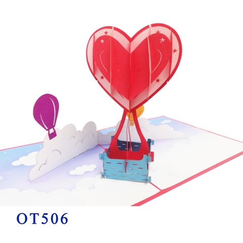Heart Air Balloon Pop Up Card