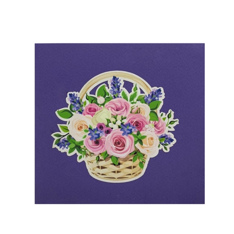 Rose Basket Pop Up Card