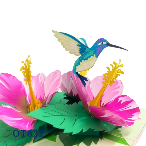 Hibiscus & Humming Bird Pop Up Card