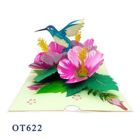 Hibiscus & Humming Bird Pop Up Card